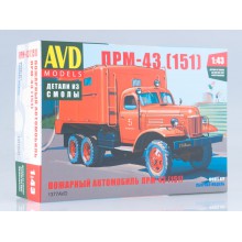 1377AVD AVD models Сборная модель Пожарный автомобиль ПРМ-43 (151), 1/43