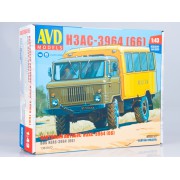 1383AVD AVD models Сборная модель Вахтовый автобус НЗАС-3964 (66), 1/43
