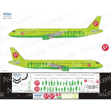 321-004 Ascensio Декаль на Airbus A321 S7 Airlines, 1/144