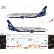738-015 Ascensio Декаль на Boeing 737-800 Аэрофлот Российские Авиалинии, 1/144