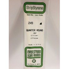 249 Evergreen Пруток пластиковый четверть круга 2,0 мм, 3 шт/уп