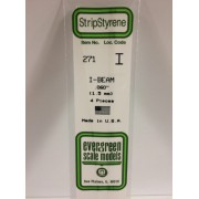 271 Evergreen Двутавр пластиковый 1,5х1,2 мм, 4 шт/уп