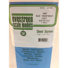 9902 Evergreen Синий прозрачный пластик 0,25 мм, 2 листа 15х30 см