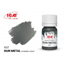 C1027 ICM Краска для творчества Оружейная сталь (Gun metal) акрил, 12 мл