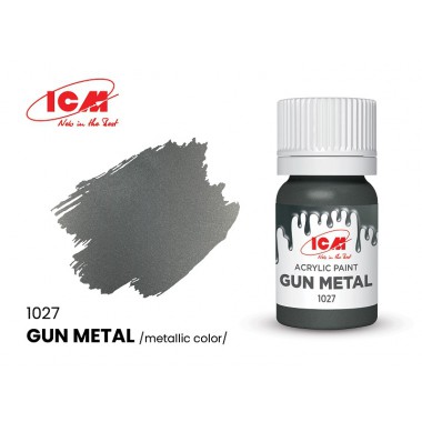 C1027 ICM Краска для творчества Оружейная сталь (Gun metal) акрил, 12 мл