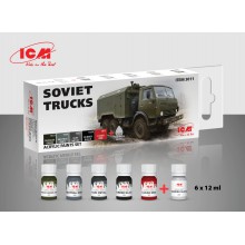 C3011 ICM Набор акриловых красок для Советских грузовиков, 6*12 мл