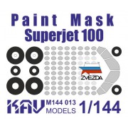 KAV M144 013 KAV-models Окрасочная маска на Superjet 100 (Звезда), 1/144