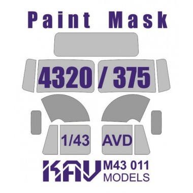 KAV M43 011 KAV-models Окрасочная маска на остекление 4320/375(AVD), 1/43