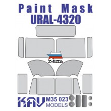KAV M35 023 KAV-models Окрасочная маска на остекление Урал-4320 (Звезда), 1/35