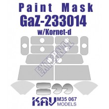 KAV M35 067 KAV-models Окрасочная маска на остекление ГАЗ-233014 Тигр с ПТРК Корнет-Д (Звезда) внешняя, 1/35