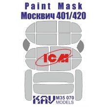 KAV M35 070 KAV-models Окрасочная маска для модели автомобиля Москвич производства ICM (35479, 35484), 1/35