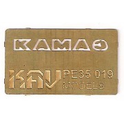 KAV PE35 021 KAV-models Набор буквы и табличка на решетку радиатора КАМАЗ, 1/35