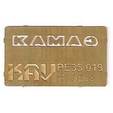 KAV PE35 021 KAV-models Набор буквы и табличка на решетку радиатора КАМАЗ, 1/35