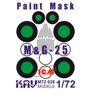 KAV M72 028 KAV-models Окрасочная маска на остекление МиГ-25 (ICM), 1/72