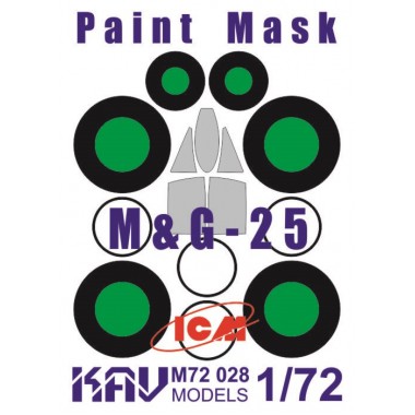 KAV M72 028 KAV-models Окрасочная маска на остекление МиГ-25 (ICM), 1/72