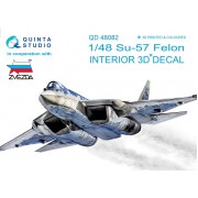 QD48082 QUINTA STUDIO 3D Декаль интерьера кабины Су-57 (для модели Звезда) 1/48