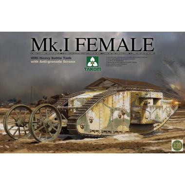 2033 TAKOM WWI Heavy Battle Tank Mk.I Female with Anti-grenade, 1/35