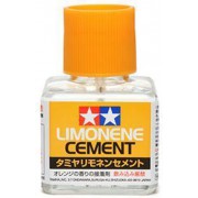 87113 Tamiya Клей Limonene Cement с кисточкой с запахом лимона, 40 мл.