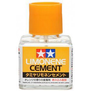 87113 Tamiya Клей Limonene Cement с кисточкой с запахом лимона, 40 мл.