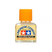 87134 Tamiya Клей Lemonene (Extra Thin Cement) - жидкий клей с тонкой жёсткой кисточкой (с запахом лемона), 40 мл.