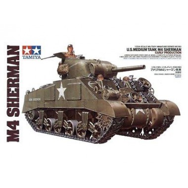 35190 Tamiya Американский средний танк М4 Sherman (ранняя версия) 1942г с 3 фигурами танкистов 1/35