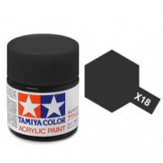 81518 Tamiya X-18 Semi Gloss Black (полу-матовый чёрный) акрил, полу-матовая 10 мл