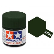 81761 Tamiya краска XF-61 Dark Green (Темно-зеленая) акрил матовая 10 мл